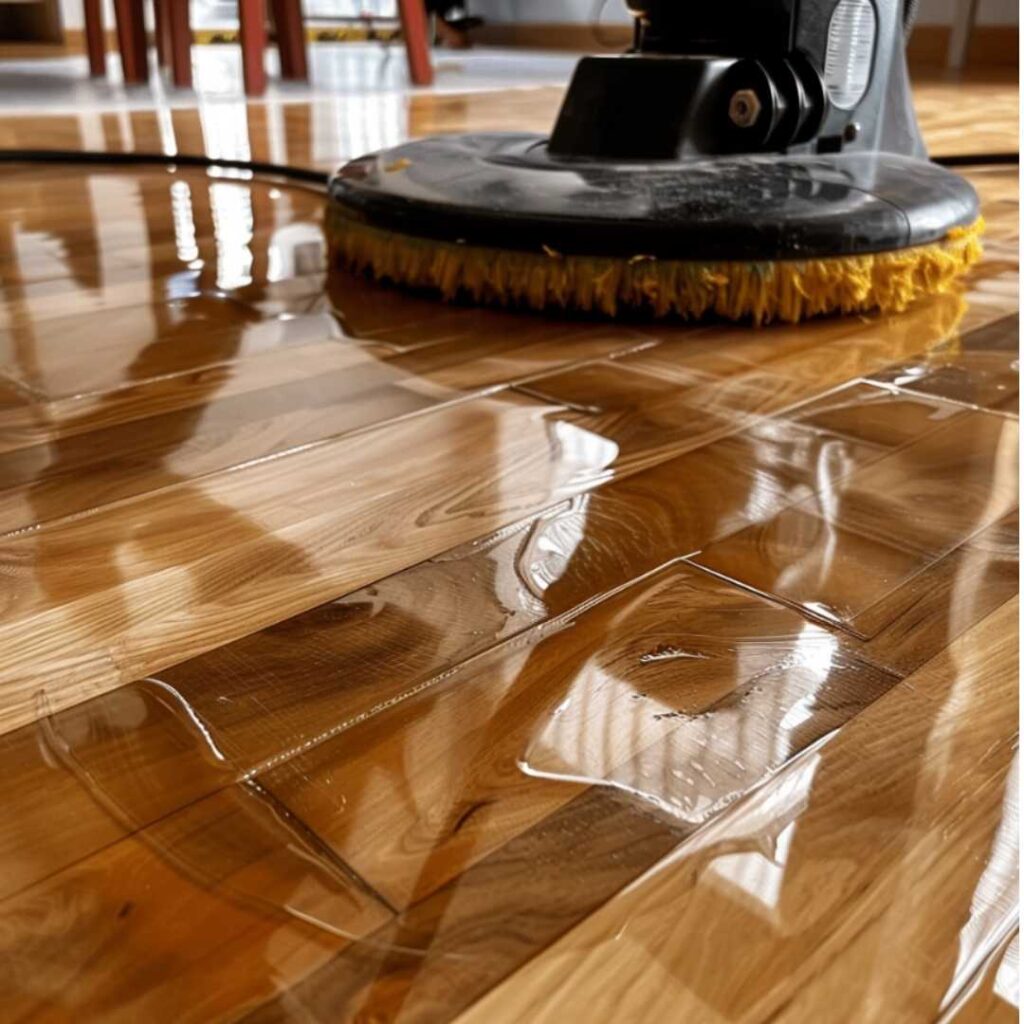 Hickory hardwood flooring in a rustic interior